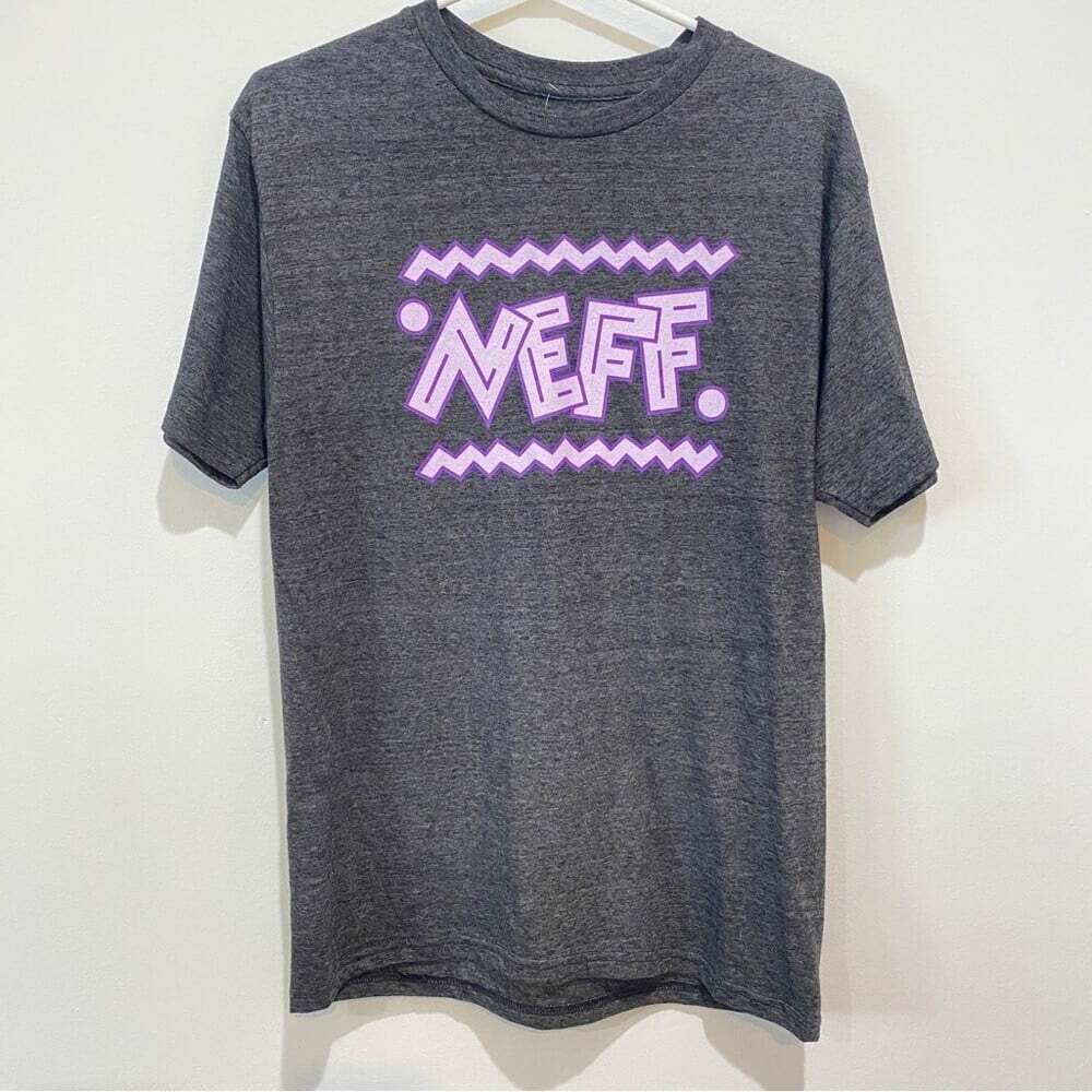 NEFF Men’s Logo T Shirt Size M in Grey Purple